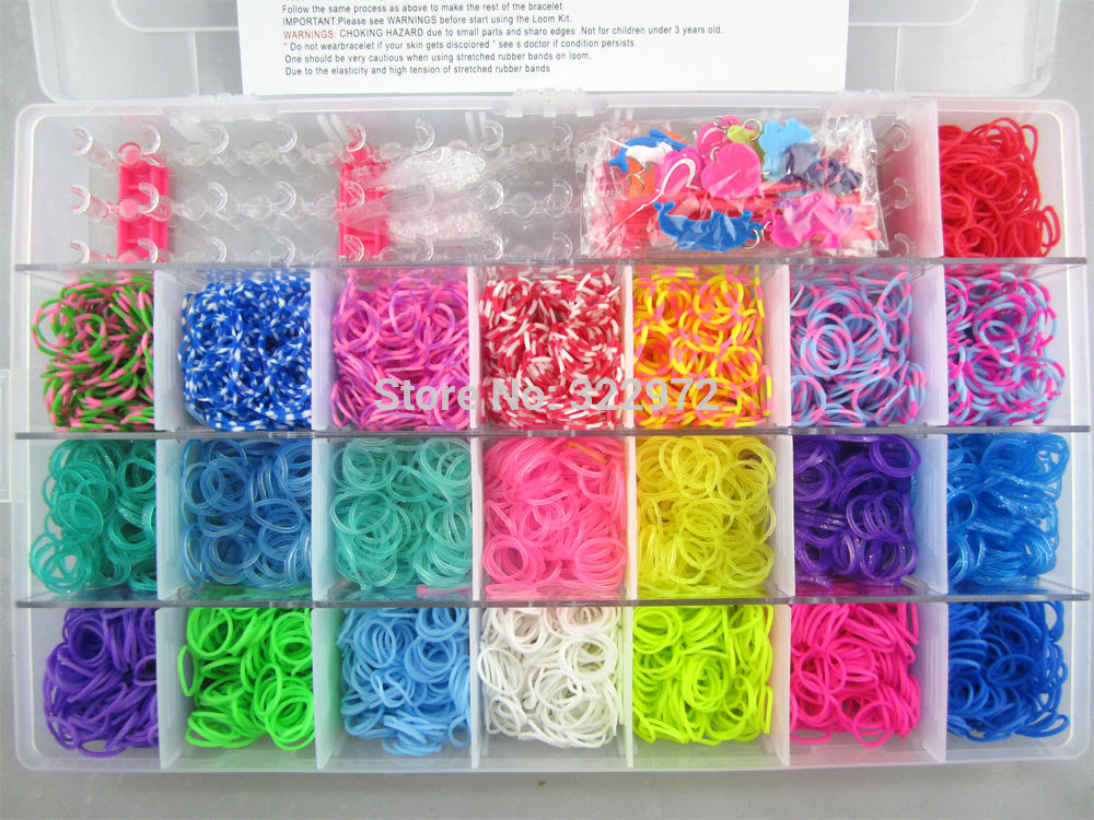  §    DIY /Free shipping woven rubber band bracelet sets children DIY